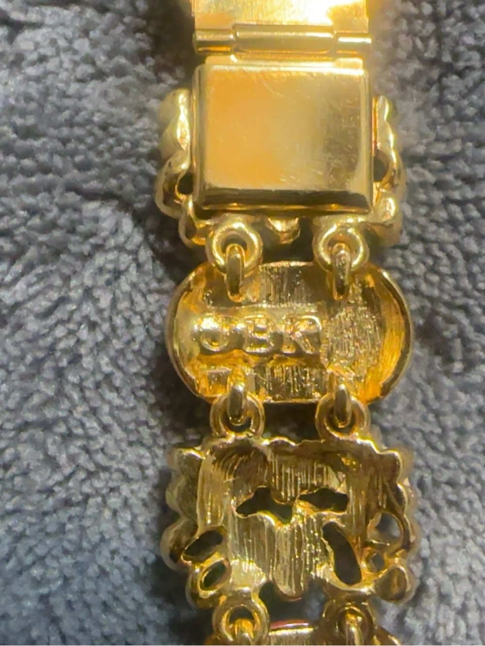 Camrose & Kross JBK Cameo Floral Bracelet Gold Tone Rhinestone Enamel - Picture 5 of 5